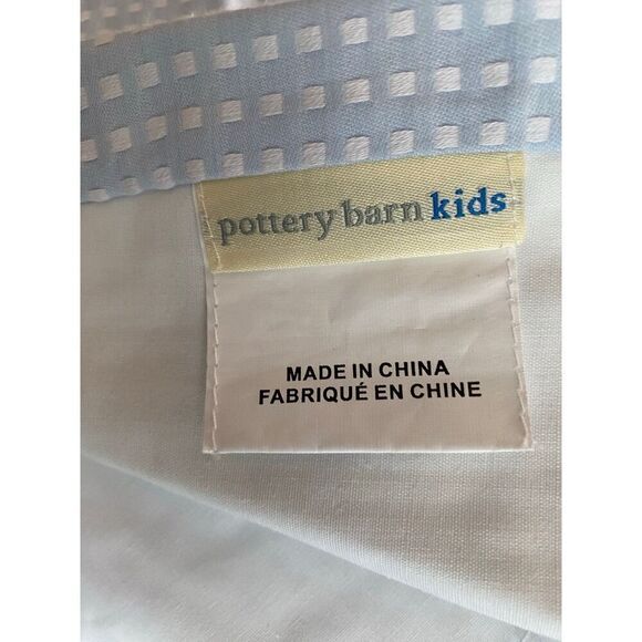 Pottery Barn Blue and White Ticking Striped 1 Blackout Curtain Panel - Picture 2 of 5